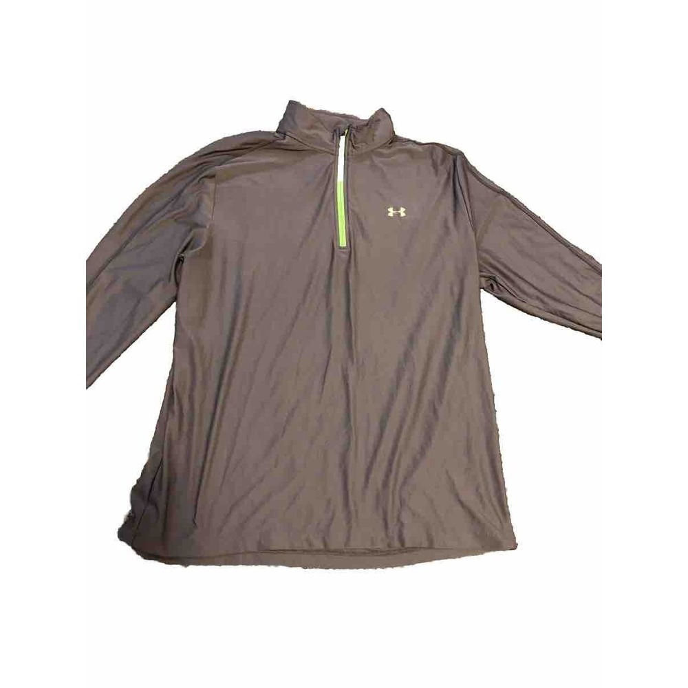 UNDER ARMOUR MEN'S XXL LOOSE GEAR GRAY (green) 1/4 ZIP LONG SLEEVES - 2XL SHIRT